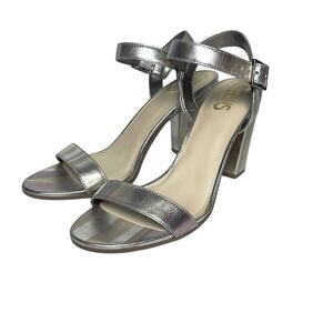 SAM EDELMAN CIRCUS Esther Mixed Metallic Striped Ankle Strap Heels